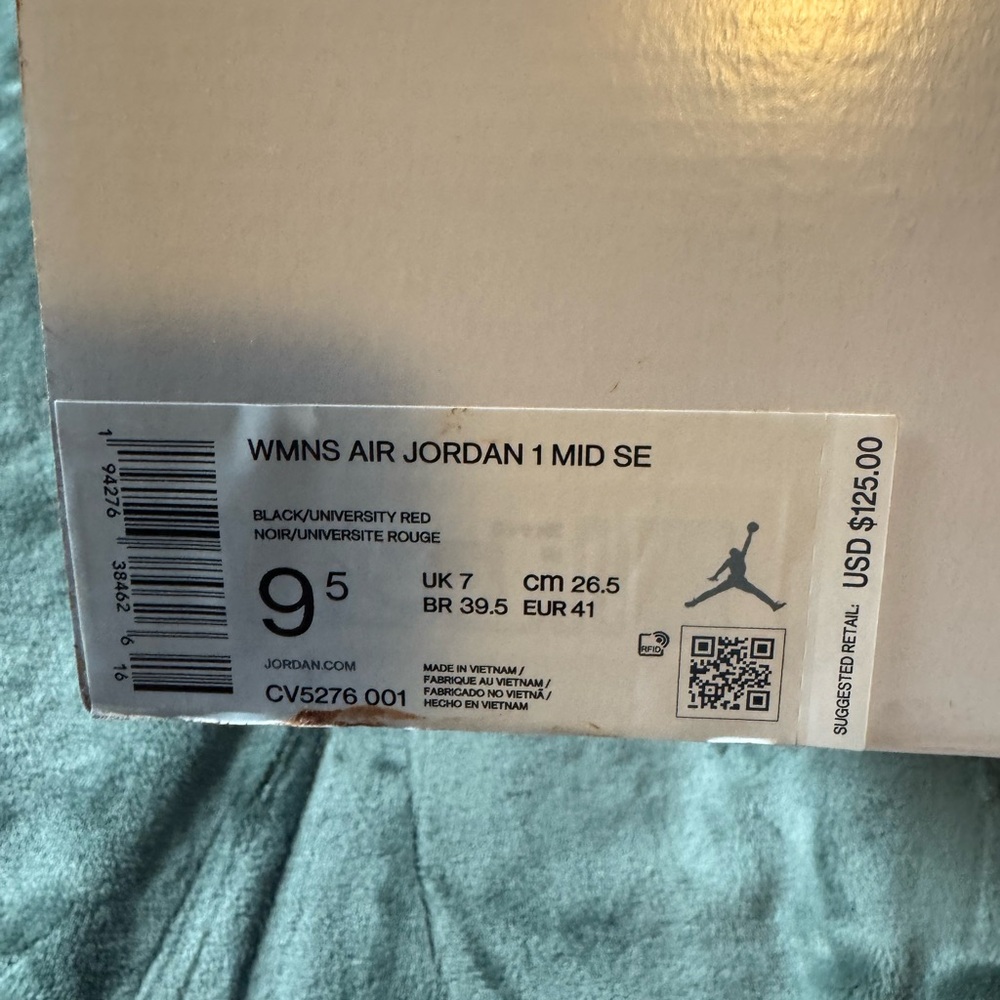 Jordan Women's Sneakers in Black and University Red